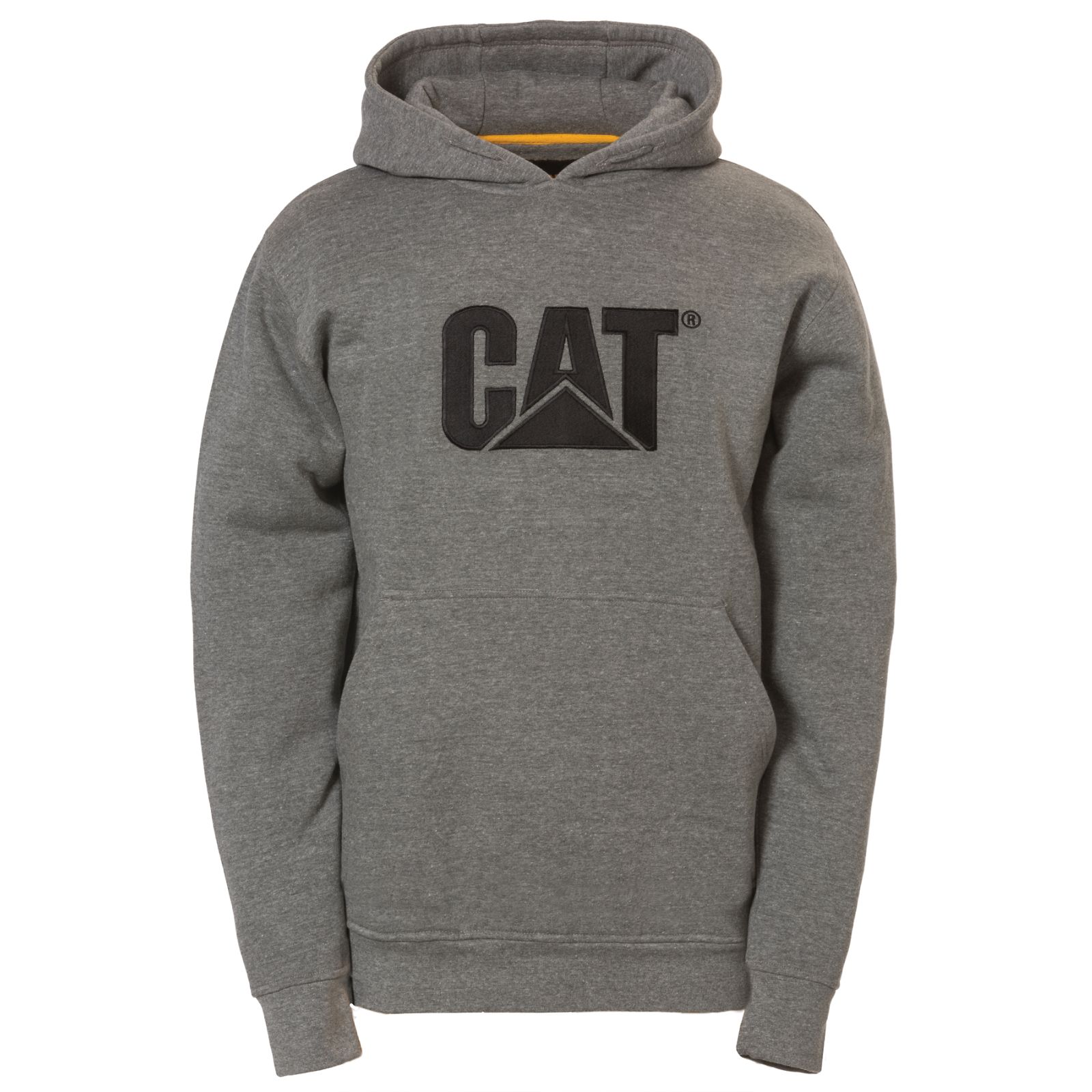 Caterpillar Clothing Sale - Caterpillar Trademark Hooded Mens Sweatshirts Grey (193764-CNF)